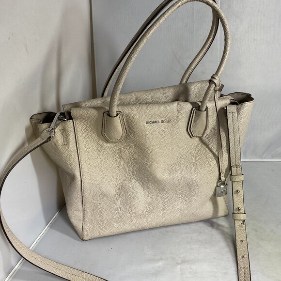 Michael Kors Mercer Tote Pebbled Leather in Cement Grey - Picture 1 of 7